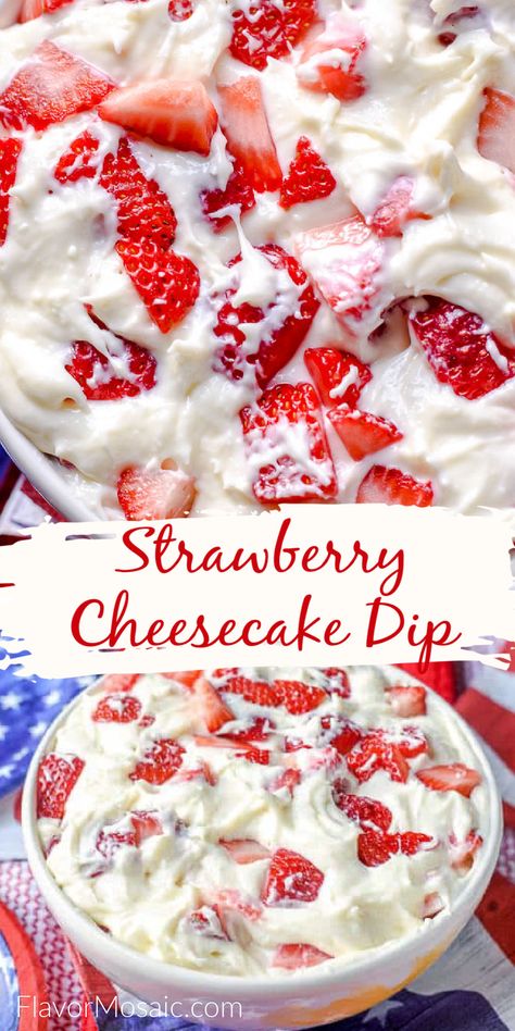 Summer Desserts Easy No Bake, Strawberry Cheesecake Dip, Desserts Easy No Bake, Strawberry Cheesecake Salad, Dessert Dip Recipes, Hp Sauce, Dessert Oreo, Cheesecake Dip, Strawberry Dessert Recipes