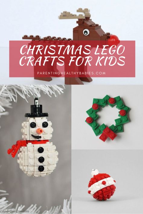 Lego Presents Diy, Christmas Crafts For Boys 6-8, Lego Ornaments Diy Easy, Diy Lego Christmas Ornaments, Lego Christmas Ornaments Diy, Diy Lego Ornaments, Lego Instructions Step By Step Printable, Christmas Lego Builds, Christmas Workshop Ideas Kids