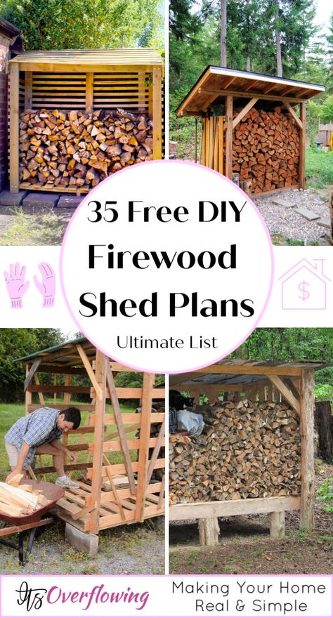 How To Build A Wood Shed Out Of Pallets, Shed For Wood Storage, Wood Shed From Pallets, Diy Wood Shed Pallets, Easy Wood Shed Diy, Pallet Woodshed Wood Storage, Wood Shed Pallet, Diy Woodshed Ideas, Firewood Shelter Diy