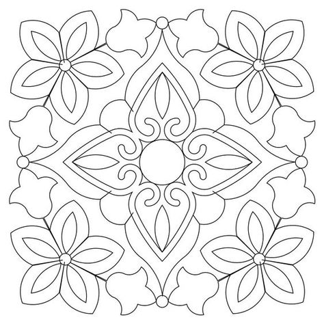 564×564 Pattern Coloring Pages, Batik Design, Quilting Studio, 자수 디자인, Mandala Coloring Pages, Mandala Drawing, Stencil Designs, Mandala Coloring, Dot Painting