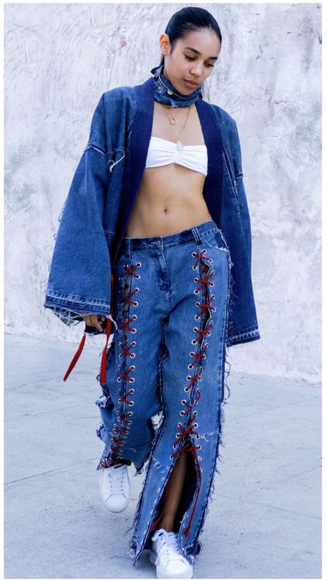 Ropa Upcycling, Denim Street Style, Denim Outfits, Denim Inspiration, Denim Ideas, Denim Diy, Upcycled Fashion, Jeans Diy, Denim Trends