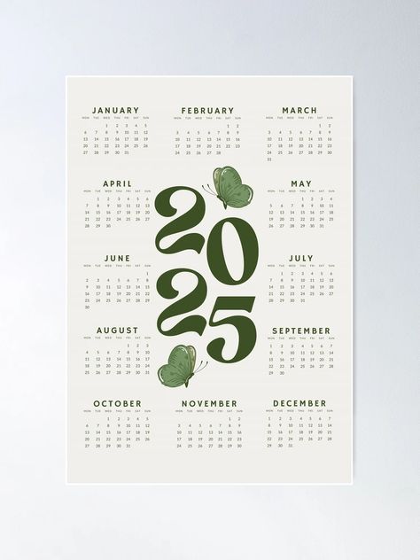 "2025 Calendar" Poster for Sale by Lacreme | Redbubble 2025 Poster Calendar, 2025 Yearly Calendar, 2025 Calendar Design Template, Calendar 2025 Design, 2025 Calendar Design, Calendar Design 2025, 2025 Calendar Aesthetic, 2025 Sketch, Year Calendar Design