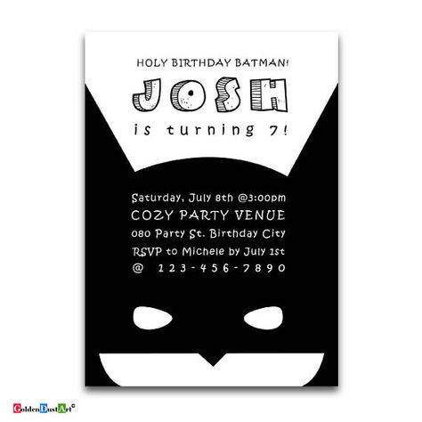 Batman Invitations, Batman Inspired, Baby Batman, Batman Batman, Batman Birthday Party, Batman Party, Batman Birthday, Superhero Birthday, Party Venues