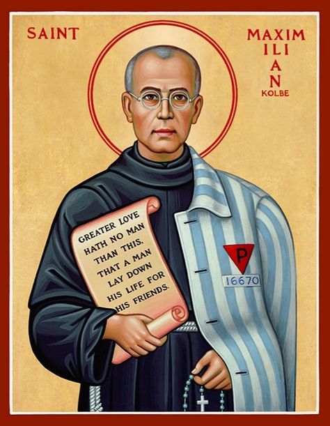 Saint Maximillian Kolbe, St Maximilian Kolbe, Monastery Icons, Maximilian Kolbe, St Maximilian, Franciscan Friar, God Heals, Christian Images, Catholic Images