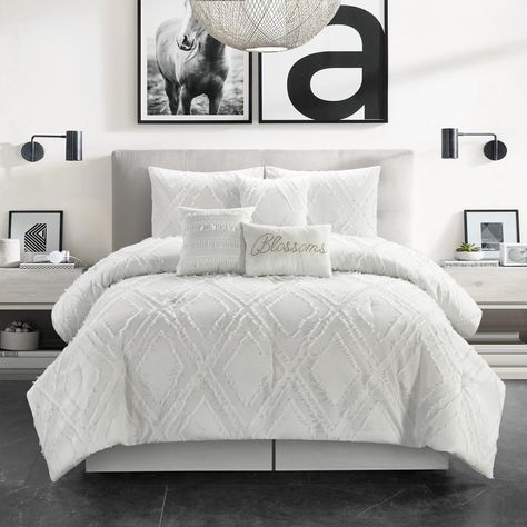 Dakota Fields Cearo Comforter Set | Wayfair Comfy Comforter, Metallic Typography, Complete Bedding Set, White Comforter, Comforter Bedding Sets, White Sheets, King Comforter Sets, Queen Comforter Sets, Queen Comforter