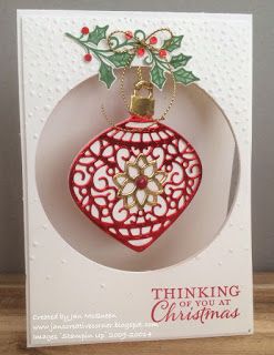 Ornament Cards Christmas, Stampin Up 3d Christmas Ornaments, Stampin Up Embellished Ornaments Cards, Embellished Ornaments Stampin Up Cards, Stampin Up Embellished Ornaments, Ornament Cards Handmade, Fall Critters, Nativity Cards, Spinner Card