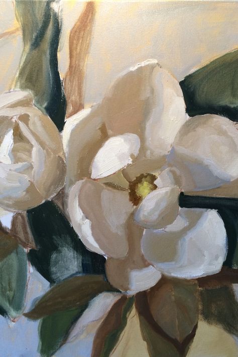 Magnolia Flower Art, Magnolia Wall Art, Magnolia Tree Painting, Magnolias Painting, Southern Paintings, Magnolia Artwork, Magnolia Aesthetic, Grandma Painting, Magnolia Reference