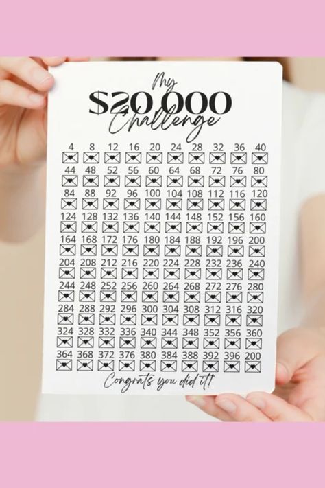 money saving challenge 20k saving challenge 20k Savings Challenge, 20k Savings, Savings Tracker Printable, Savings Goal, Saving Challenge, Tracker Printable, Money Saving Challenge, Saving Goals, Savings Tracker