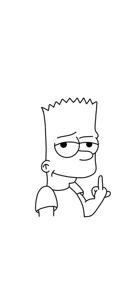 The Simpsons Tattoo Design, Easy Bart Simpson Drawing, Simpsons Line Art, Bart Simpsons Drawings, Bart Simpson Tattoo Stencil, Easy Drawings Simpsons, Simple Cartoon Tattoo Designs, The Simpson Drawing Easy, Simple Simpsons Tattoo