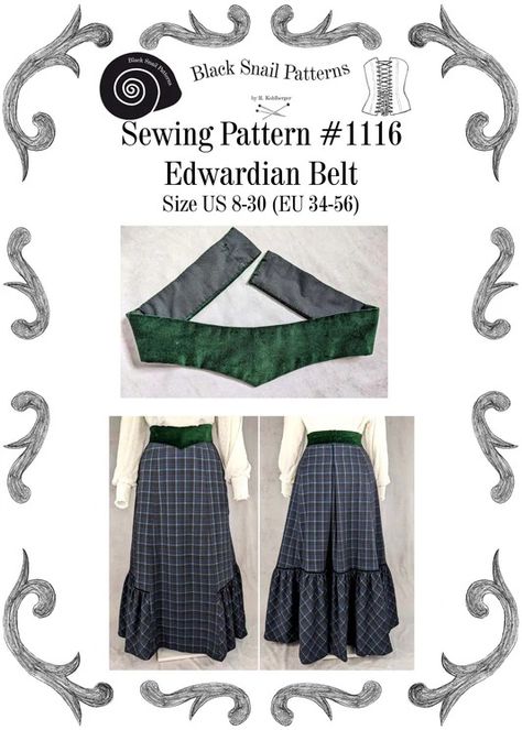 PDF Women 1860-1910 – BlackSnailPatterns Edwardian Dress Pattern, Edwardian Belt, Victorian Dress Pattern, Historical Clothing Patterns, Sewing Patterns For Women, Leather Working Patterns, Corset Sewing Pattern, Free Sewing Patterns, Sewing Instructions