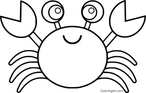 70 free printable Crab coloring pages in vector format, easy to print from any device and automatically fit any paper size. Crab Template, Crab Outline, Crab Clipart, Crab Cartoon, Clip Art Black And White, Seafood Shrimp, Creature Marine, Fish Coloring Page, Free Clipart Images