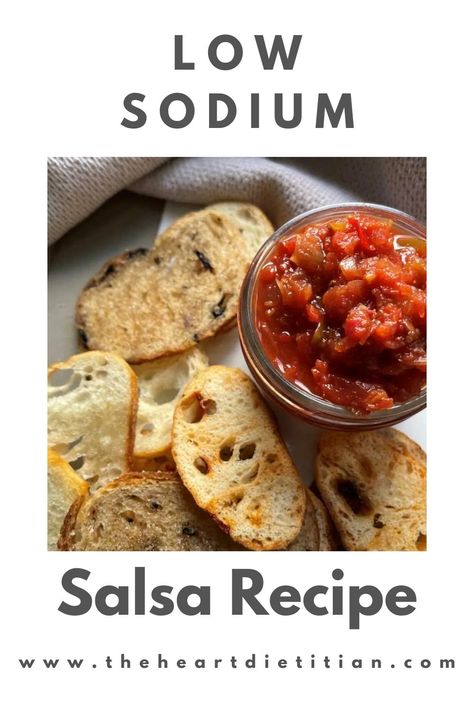 Low Sodium Salsa No Salt Meals, Low Sodium Salsa, Heart Healthy Recipes Low Sodium, Heart Healthy Snacks, Healthy Dip, Dash Diet Recipes, Low Sodium Diet, Easy Salad Dressing, Liver Diet