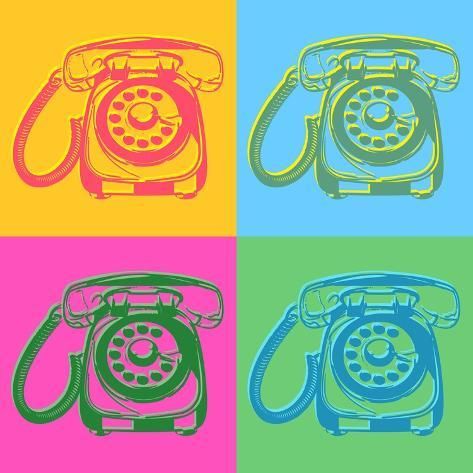 size: 12x12in Art Print: Pop Art Style Retro Phones by asakosakura : Fine Art Retro Phones, Bullet Art, 60s Art, Retro Graphic Design, Vintage Pop Art, Timeline Design, Retro Phone, Pop Art Style, Phone Art