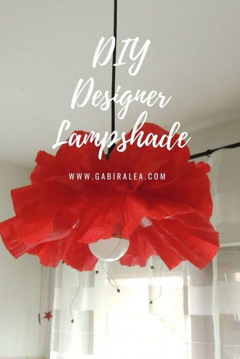 How to DIY Ikea Style Paper Lampshades | GabiRalea.ro | DIY & Living Paper Flower Lamp, Flower Chandelier Diy, Diy Dollar Store Crafts Projects, Ikea Style, Paper Chandelier, Crepe Paper Flowers Diy, Flower Lamp Shade, Handmade Lampshades, Flower Chandelier