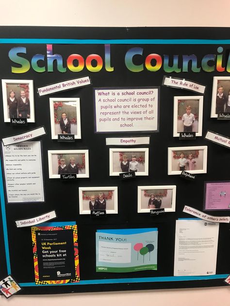 School Council Display, School Council Display Board, School Values Display, Pshe Displays Secondary, Result Display Board Ideas, History Display Boards Secondary, School Council, British Values, Education