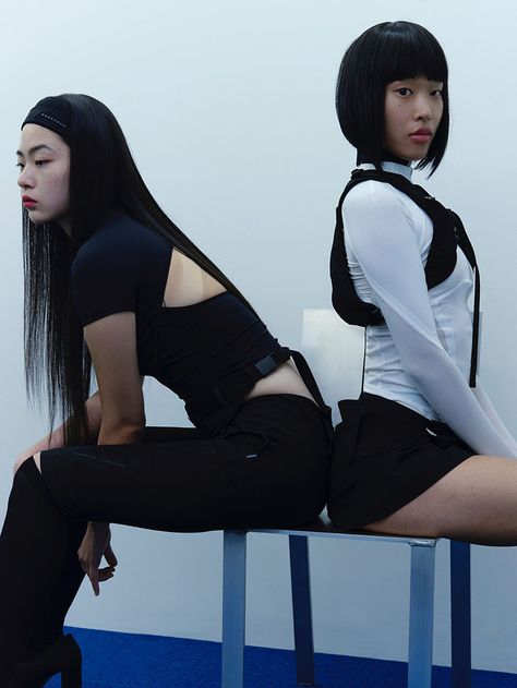 Designer Spotlight: Hyein Seo Merges High Fashion With Streetwear Aesthetics South Korean Fashion, Hyein Seo, Blue Hour, Lace Dress Long, Strapless Tops, Long Sleeve Lace Dress, Metallic Dress, Latest Outfits, South Korean