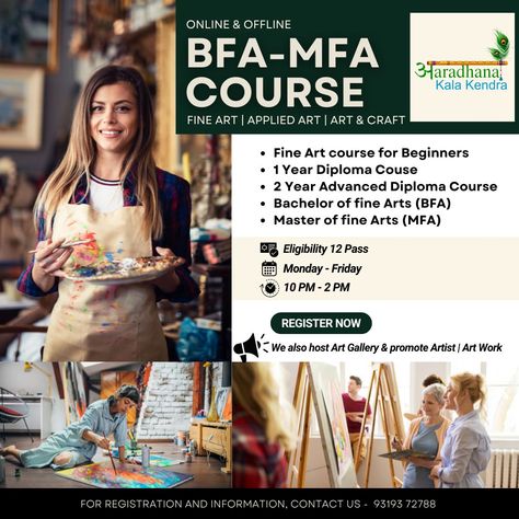 🌟 Exciting News! 🌟🎨 Are you ready to unleash your creativity and dive into the world of art and design? 🎨✨ Join us on a journey of imagination and innovation with our Bachelor of Fine Arts (BFA), Master of Fine course (MFA)! 🚀 Whether you're passionate about painting, sculpture, digital art, or any other form of creative expression, our program offers a vibrant and supportive environment to help you hone your skills and explore your artistic vision. 🌈✨ Don't just imagine your dream career in ... Master Of Fine Arts, Painting Courses, Painting Sculpture, World Of Art, Dream Career, Bachelor Of Fine Arts, Just Imagine, Applied Arts, Creative Journal