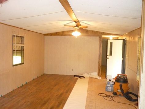 Small Single Wide Living Room Ideas, Trailer Remodel Single Wide, Mobile Home Interior, Single Wide Trailer, Mobile Home Redo, Single Wide Remodel, Modern Mobile Homes, Mobil Homes, Mobile Home Kitchens