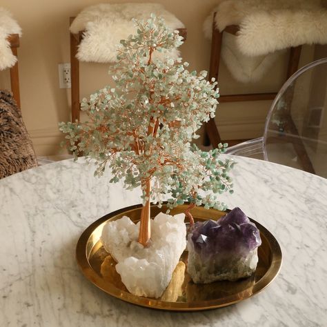 Crystal Trees, Feng Shui Tree, Attracting Wealth, Fake Trees, Wire Trees, Handmade Flowers Fabric, Aventurine Crystal, Wire Flowers, Flowers Fabric