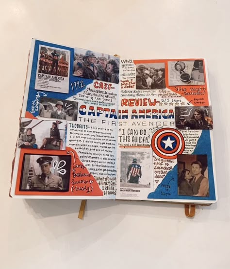 Marvel Scrapbook, Marvel Journal, Movie Scrapbook, Series Journal, Tv Journal, Marvel Books, Cute Scrapbooks, Movie Journal, Scrapbook Inspo