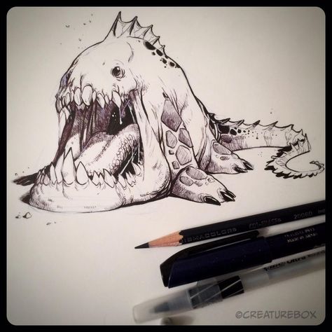 Character Design Creature, Mutant Animals, Creature Box, Monster Sketch, Monster Mouth, Creepy Art, Monster Design, Creature Concept Art, 판타지 아트