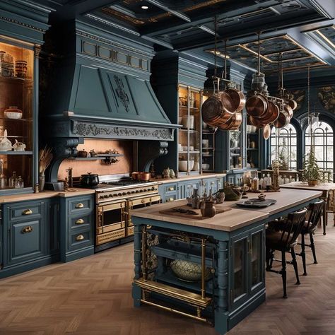 12 Victorian Kitchen Concepts Reimagined for Today's Homes • 333+ Images • [ArtFacade] Modern Gothic Victorian House Interior, Gothic Victorian Kitchen, Fancy Kitchens Dream Homes, Moody French, Victorian Kitchens, Jim Nabors, Historic Kitchen, Gothic Kitchen, Kitchens Cabinets