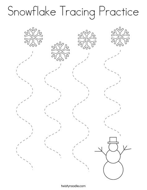 Winter Line Tracing Preschool, Snowflake Lesson Plans Preschool, Preschool Snowflake Activities, Snow Worksheets Preschool, Winter Prewriting Activities Preschool, Winter Tracing Preschool Free Printables, Snowflake Crafts Preschool, Snowflake Tracing, Snow Preschool