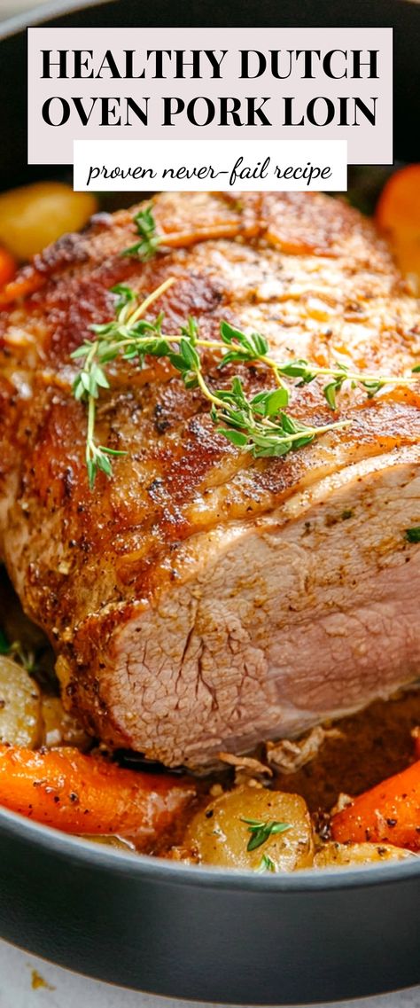 Image for Healthy Dutch Oven Pork Loin Pork Loin End Roast Recipes Bone In, Oven Cooked Pork Loin, Boneless Half Pork Loin Roast Recipes, Oven Pork Loin Roast, Slow Roast Pork Loin Oven, Perfect Pork Roast In Oven, Frozen Pork Roast In Oven, Braised Pork Roast Dutch Oven, Pork Loin Potatoes Carrots Oven