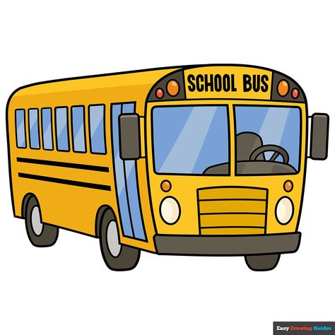 Learn to draw a Cartoon School Bus. This step-by-step tutorial makes it easy. Kids and beginners alike can now draw a great looking Cartoon School Bus. https://easydrawingguides.com/how-to-draw-a-cartoon-school-bus/ School Bus Cartoon, Taxi Drawing, Map Cartoon, School Bus Drawing, Cartoon School Bus, Bus Drawing, Bus Cartoon, Cartoon Airplane, Airplane Drawing