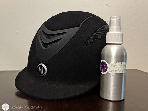 DIY Helmet Deodorizing Spray - Decidedly Equestrian Diy Equestrian, Diy Helmet, Equestrian Accessories, Horseback Riding Boots, Horse Items, Equestrian Tack, Deodorizing Spray, Diy Horse, Equestrian Helmets