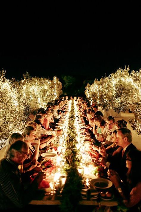 Magical Lighting, Evening Lighting, Lighting Wedding, Long Table Wedding, Balinese Decor, Wedding Reception Ideas, Outdoor Dinner, Greece Wedding, Wedding Vibes