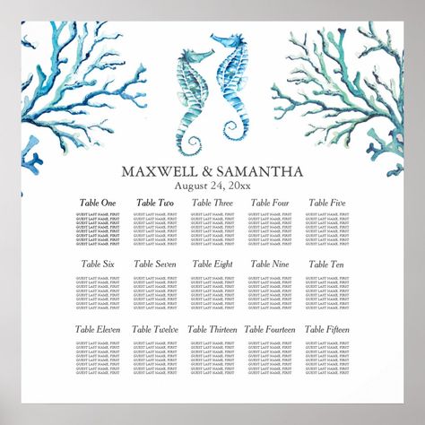 Beach Wedding Seating Chart, Beach Wedding Seating, Wedding Seating Chart Template, Nautical Themed Party, Tropical Beach Wedding, Wedding Showers, Seating Chart Template, Chart Template, Table Plan