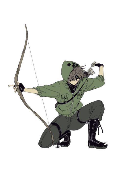 Anime Oc Art, Rpg Boy, Poses Manga, Minecraft Anime, Bow And Arrow, 캐릭터 드로잉, Minecraft Art, Dessin Adorable, Character Design Male