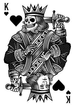 Queen Card Tattoo, King Of Hearts Tattoo, Playing Card Tattoos, Gotik Tattoo, Queen Of Hearts Tattoo, Spade Tattoo, Queen Of Diamonds, Skeleton Artwork, Skull King