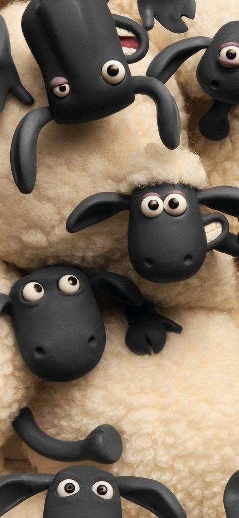 Shaun The Sheep, Pinturas Disney, The Sheep, Cute Disney Wallpaper, Minimalist Wallpaper, Black Sheep, Simple Wallpapers, Jolie Photo, Cute Wallpaper Backgrounds