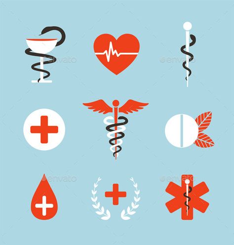 Set of graphic medicine icons. Caduceus, emergency, bowl with snake. Vector illustration. EPS and hi-res JPG included. Snake Vector, Nurse Symbol, Medical Sign, Medical Logo Design, Medical Symbols, Medical Logo, Medical Design, Symbol Design, Business Illustration