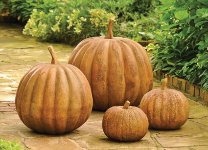 Crafted of fiberglass and crushed stone, these wonderful pumpkins will bring pleasure for years to come. Made in the USA, the pumpkins are weather-resistant and lightweight. Variation in color will occur. Cottage Style Furniture, Charleston Gardens, Rustic Pumpkin, Crushed Stone, Garden Ornaments, Indoor Furniture, Memorable Gifts, Cottage Style, Charleston