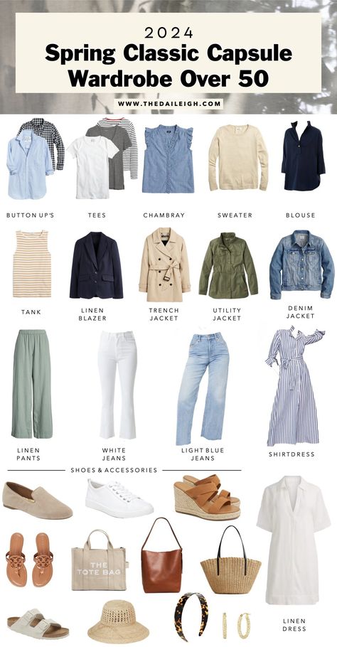 Wardrobe Over 50, Wardrobe For Women, Capsule Wardrobe Women, Spring Wardrobe Essentials, Classic Capsule Wardrobe, Stylish Outfits For Women Over 50, Spring Capsule, Summer Wardrobe Essentials, Casual Chique