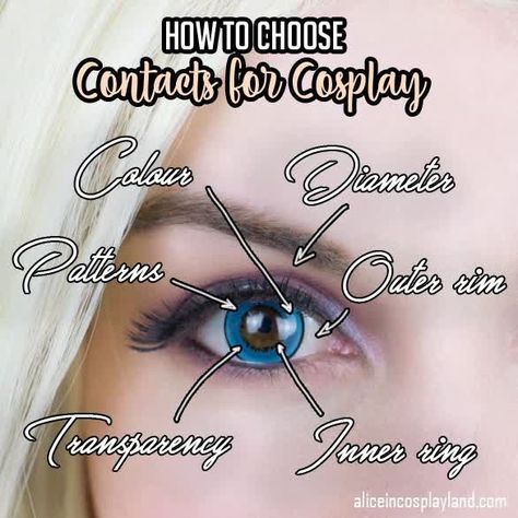 Galaxy Drawings, Make Your Own Costume, Alice Cosplay, Cosplay Contacts, Costume Tutorial, Blue Contacts, Circle Lenses, Cosplay Tips, List Of Things