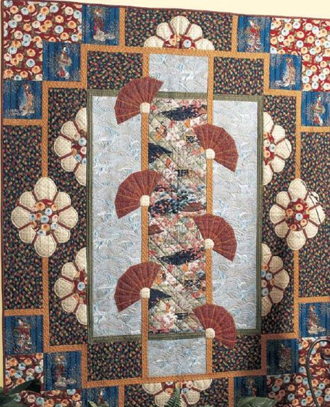 Free Asian Quilt Patterns | Quilting Daily - Quilt patterns free Lantern Quilt Pattern, Japanese Quilt Patterns, Quilt Pictures, Quilt Panels, Asian Quilts, Japanese Theme, Japanese Lantern, Japanese Patchwork, Asian Fabric