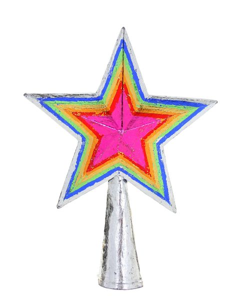 Distant December Tree Topper – Oklahoma Paper Mache Tree, Luxury Christmas Tree, Cody Foster, Star Tree, Neon Stripes, Star Tree Topper, Rainbow Star, Tree Topper, Christmas Tree Toppers