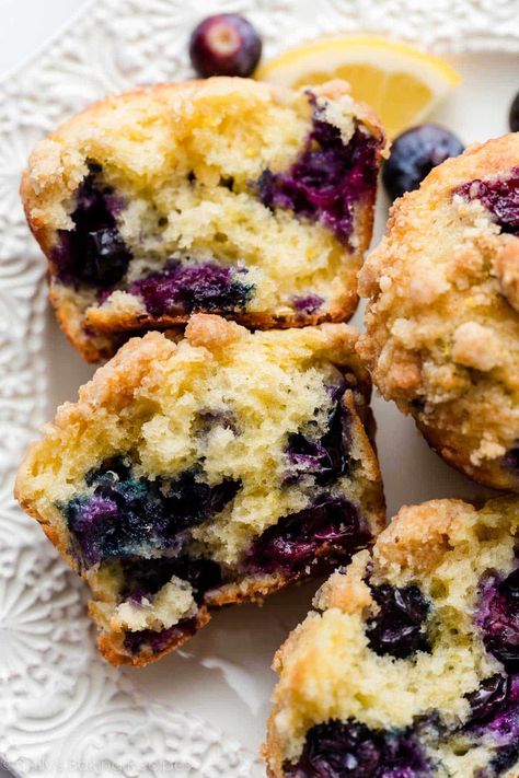 Cobbler Muffins, Lemon Blueberry Muffins Recipe, Almond Flour Muffins, Peach Muffins, Bakery Style Muffins, Lemon Blueberry Muffins, Fruit Cobbler, Lemon Muffins, Blueberry Cobbler