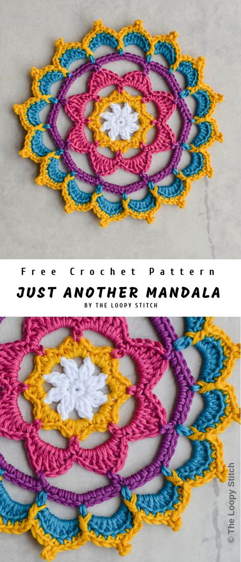 Mandala Baby Yarn Crochet Patterns, Small Crochet Dream Catcher Pattern Free, Mandala Craft, Crochet Small Mandala, Crochet Dreamcatcher Pattern Free, Mandala Bonus Bundle Yarn Patterns, Mandala Bonus Bundle Yarn Crochet Patterns, Hula Hoop Crochet Mandala, Crochet Dreamcatcher Pattern