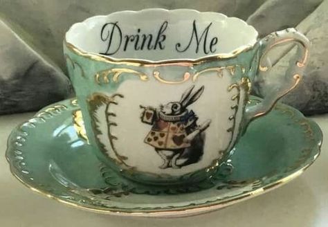 Outside Tiles, Alice In Wonderland Aesthetic, Alice Tea Party, Tile Murals, Drink Me, Teacup And Saucer, Vintage Plates, Pink Accents, Tea Sets