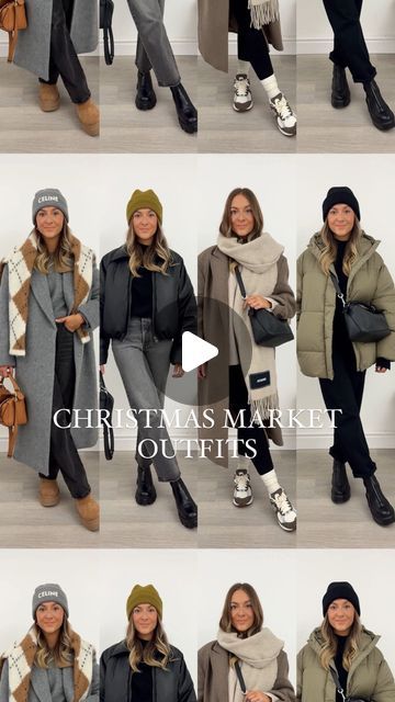 Stacie Elsmore on Instagram: "8 Christmas market outfit ideas 🎄 or any other vasual occasion where you need to be cosy! Which look is your favourite?! ❤️ You can shop all of these looks now on my shop.LTK, the link is in my bio ✨" Cosy Outfit Ideas, Christmas Market Fashion, What To Wear To A Christmas Market, Christmas In Europe Outfits, Christmas Market Outfit Ideas, Christmas Markets Outfit, Vienna Winter Outfit, London Christmas Outfit, Xmas Market Outfit