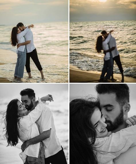 Pre Wedding Shoot Ideas Photo Poses Outdoor, Beach Pics For Couples, Goa Photography Ideas Beach Couple, Couple Photo Poses In Goa, Pre Wedding Photo Shoot Dress Ideas, Couple Photoshoot In Beach, Couple Poses Short Man, Goa Couple Photoshoot, Goa Photography Ideas Couple