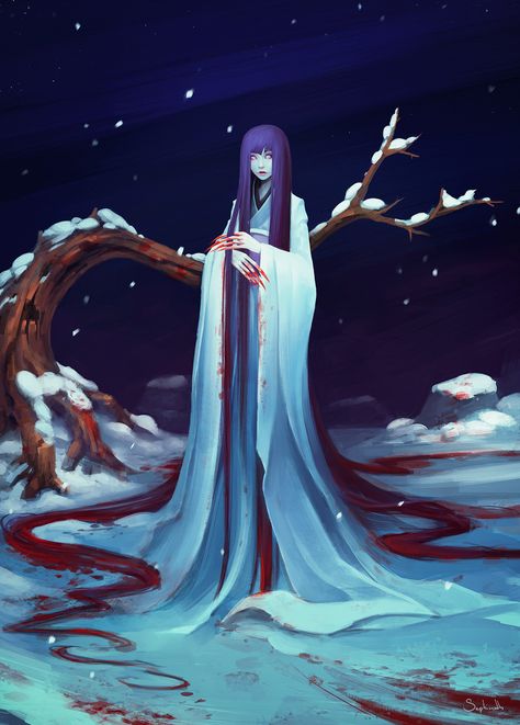 ArtStation - Yuki Onna, SEPHIROTH ★ ART Japanese Vampire Art, Yuki Onna Art, Nure Onna, Japanese Vampire, Snow Spirit, Sephiroth Art, Japanese Mythical Creatures, Japanese Urban Legends, Japanese Goddess