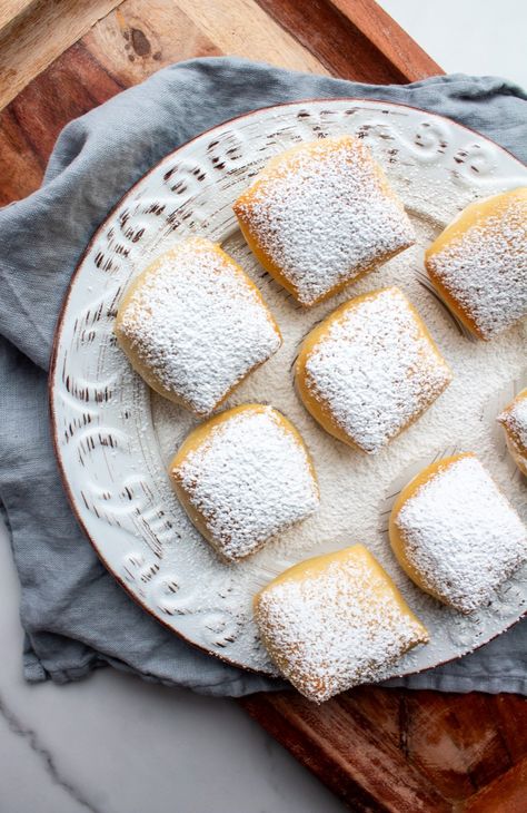 Sugared Baked Beignets | A Baked Beignet Recipe Baked Beignet Recipe, Baked Beignets, Food Studies, Beignet Recipe, Studying Food, Chocolate Drizzle, Quick Breads, Baking Mat, Silicone Baking