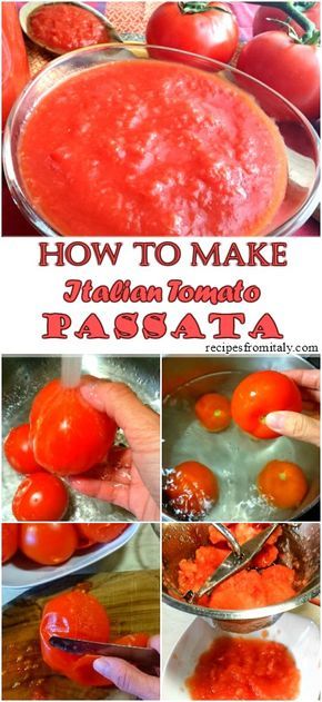 Tomato Passata Recipe | How to Make Italian Tomato passata - Recipes from Italy Italian Tomato Sauce Canning Recipe, How To Make Passata Sauce, Homemade Passata Recipe, Tomato Passata Recipe, Passata Sauce Recipe, Passata Recipes, Italian Sauces, Tomato Paste Recipe, Pomodoro Recipe