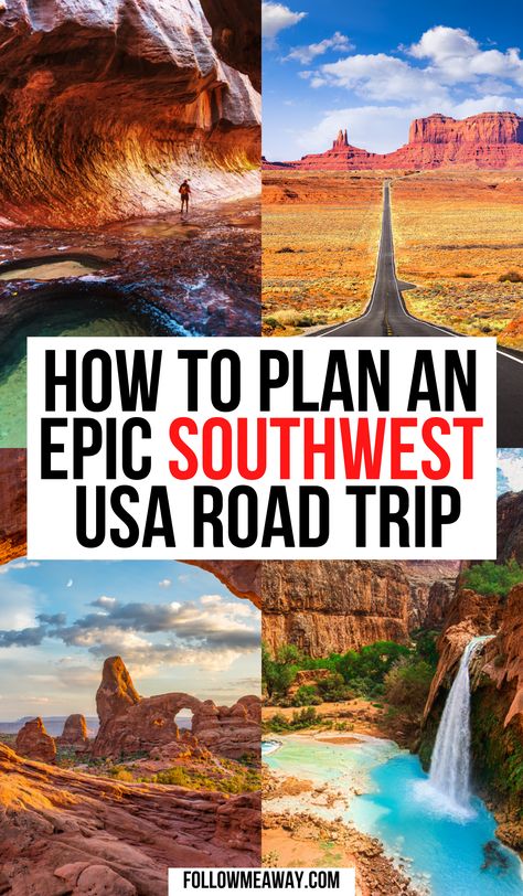 Southwest Road Trip, Usa Road Trips, Southwest Travel, Road Trip Map, Southwest Usa, Usa Roadtrip, Visit Usa, Usa Road Trip, National Park Road Trip